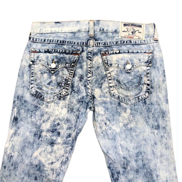 Vintage True Religion Jeans Size 38 STRAIGHT FLAP T Blue - Picture 2 of 12